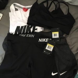 Nike dri fit bundle set bra tank shorts